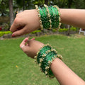 Heavy Kashmiri Ghungroo Bangles ( 24 Diamond Bangles + 6 Heavy Kashmiri Ghungroo )