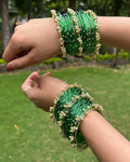 Heavy Kashmiri Ghungroo Bangles ( 24 Diamond Bangles + 6 Heavy Kashmiri Ghungroo )