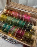 Bangle Trunk Box (180 Bangles + 33 Ghungroo Bangles + Light)