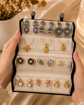 Earring Box With ( 3 Oxidised Jhumka + 3 Anti Tarnish Necklace + 6 Korean Earrings )