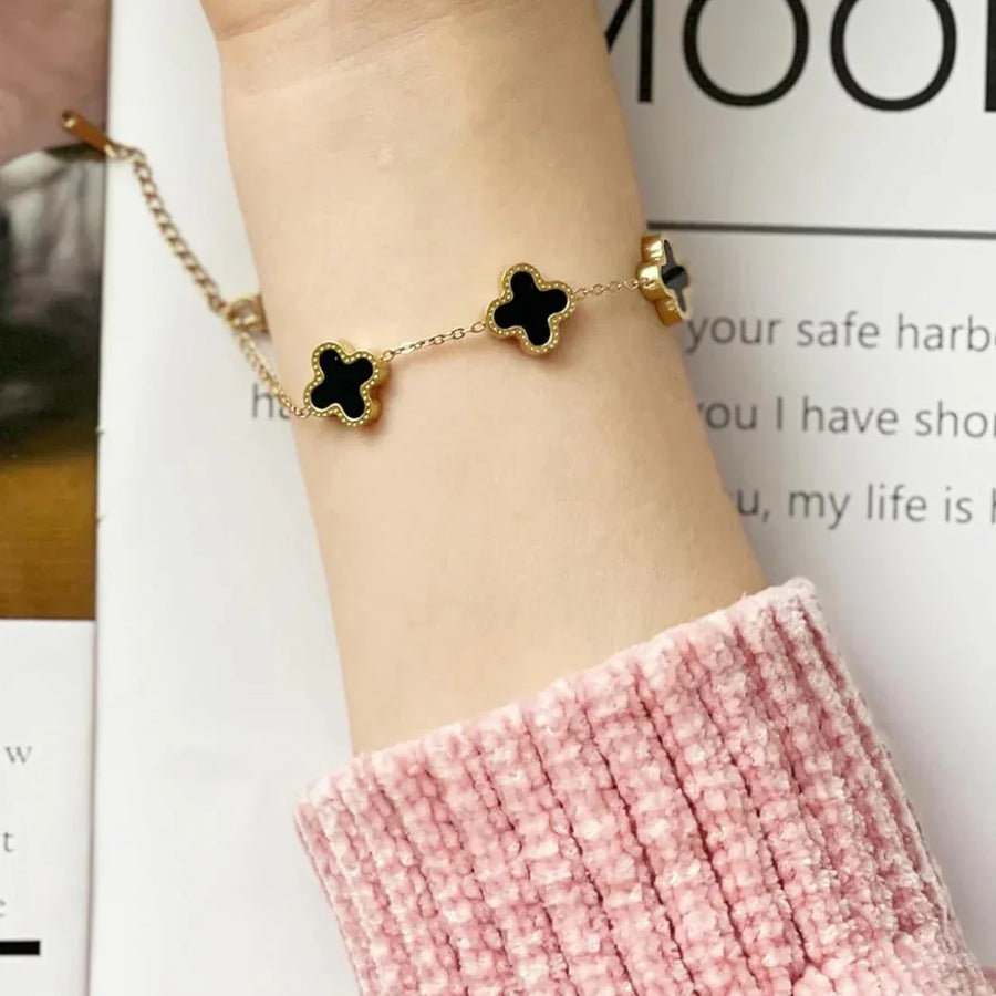 Gold Clover Charm Bracelet - Elegant Jewelry for Every Occasion