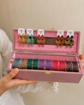 Premium Bangle box With Colorful Jhumkas ( 60 Diamond Bangles + 10 Ghungrro Bangles + 5 colorful Jhumka )