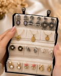 Earring Box With ( 3 Oxidised Jhumka + 3 Anti Tarnish Necklace + 6 Korean Earrings )