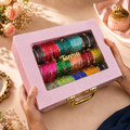 Premium  Bangle  Box With Name (180 Bangles + 33 Ghungroo Bangles + Light)