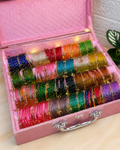 Premium Bangle Trunk Box With Name And Light ( 240 Diamond Bangles + 44 Ghungroo Bangles )