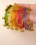 Mix Colored Kashmiri Bangles (12 bangle + 7 ghungroo bangle )