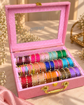 Premium  Bangle  Box With Name (180 Bangles + 33 Heavy Ghungroo Bangles + Light)