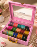Premium  Bangle  Box With Name (180 Bangles + 33 Ghungroo Bangles + Light)