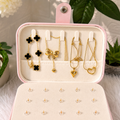 All In One Jewellery Mystery Box With Photo  ( 10 set Korean Earrings + 2 set Oxidise Jhumke + 1 Kashmiri Watch + 3 Anti Tranish Necklace + 1 Bracelet )