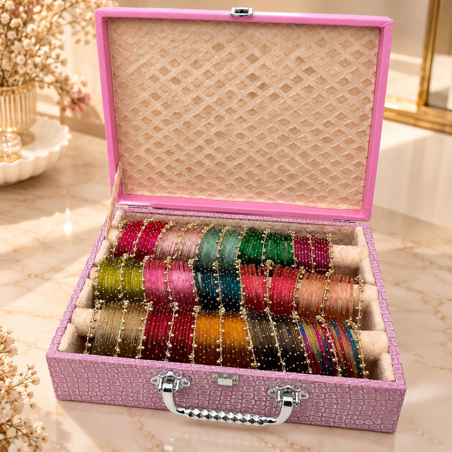 Limited Edition Premium Bangle Box  – 180 Diamond Bangles + 33 Heavy Ghungroo Bangles