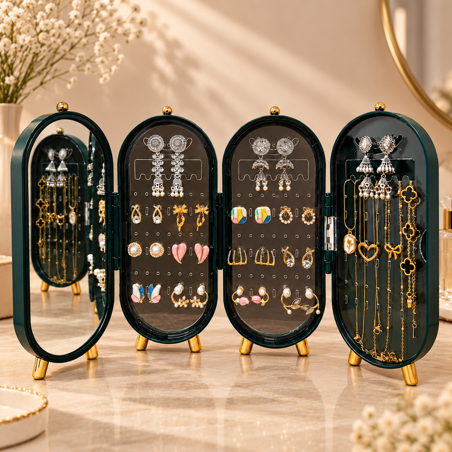 Premium 19-Piece Jewellery Gift Set – 12 Western Earrings, 3 Traditional Jhumkas, 3 Anti-Tarnish Necklaces and 1 Elegant Bracelet