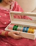 Viral Jelly Bangle Set With Premium Box And Name (40 Bangles + 11 Ghungroo bangles )