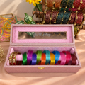 Openable Peacock Kada Bangles With 12 Set Multicolour Bangles