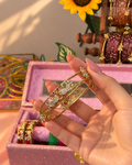 Openable Peacock Kada Bangles With 12 Set Multicolour Bangles