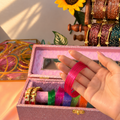 Openable Peacock Kada Bangles With 12 Set Multicolour Bangles