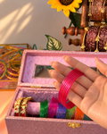 Openable Peacock Kada Bangles With 12 Set Multicolour Bangles
