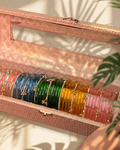 Viral Jelly Bangle Set With Premium Box And Name (40 Bangles + 11 Ghungroo bangles )