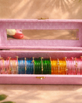 Viral Jelly Bangle Set With Premium Box And Name (40 Bangles + 11 Ghungroo bangles )