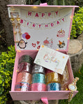 Kashmiri Birthday Hamper For Her ( 144 diamond bangles + 16 ghungroo bangles + 1 set kashmiri jhumka + 1 kashmiri watch + birthday card)