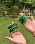 Heavy Kashmiri Ghungroo Bangles ( 24 Diamond Bangles + 6 Heavy Kashmiri Ghungroo )