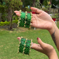 Heavy Kashmiri Ghungroo Bangles ( 24 Diamond Bangles + 6 Heavy Kashmiri Ghungroo )