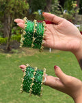 Heavy Kashmiri Ghungroo Bangles ( 24 Diamond Bangles + 6 Heavy Kashmiri Ghungroo )