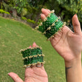 Heavy Kashmiri Ghungroo Bangles ( 24 Diamond Bangles + 6 Heavy Kashmiri Ghungroo )