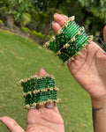 Heavy Kashmiri Ghungroo Bangles ( 24 Diamond Bangles + 6 Heavy Kashmiri Ghungroo )