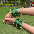 Heavy Kashmiri Ghungroo Bangles ( 24 Diamond Bangles + 6 Heavy Kashmiri Ghungroo )
