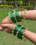 Heavy Kashmiri Ghungroo Bangles ( 24 Diamond Bangles + 6 Heavy Kashmiri Ghungroo )