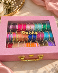 Premium  Bangle  Box With Name (180 Bangles + 33 Heavy Ghungroo Bangles + Light)